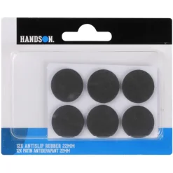 Handson anti slip rubber Ø22 mm zwart 12 stuks