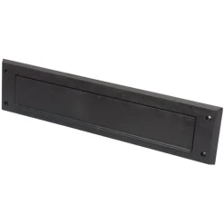 Handson brievenbusklep met borstel PVC bruin