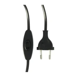 Handson Eurosnoer met Schakelaar Zwart 2 Meter