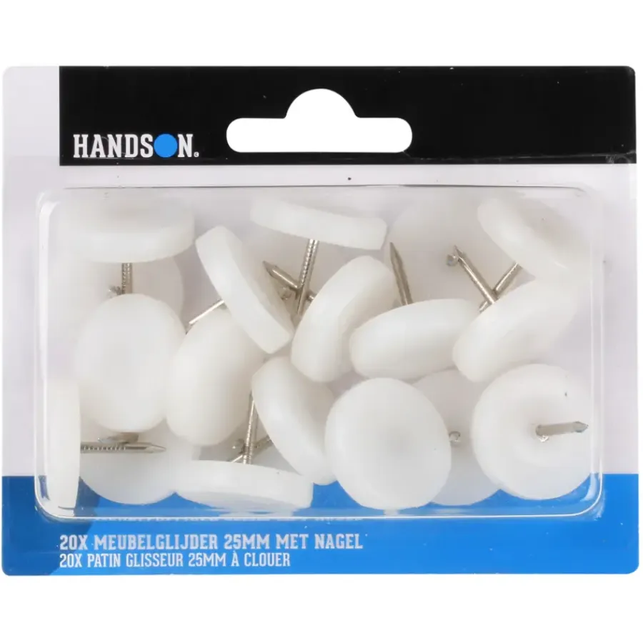 Handson meubelglijder met nagel nylon Ø25 mm 20 stuks