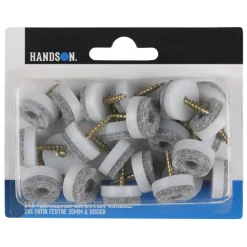 Handson meubelglijder viltglijder met schroef Ø20 mm grijs 24 stuks