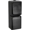 Handson Opbouw Stopcontact/ Wisselschakelaar Spatwaterdicht Zwart
