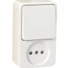 Handson Opbouw wandcontactdoos met schakelaar wit
