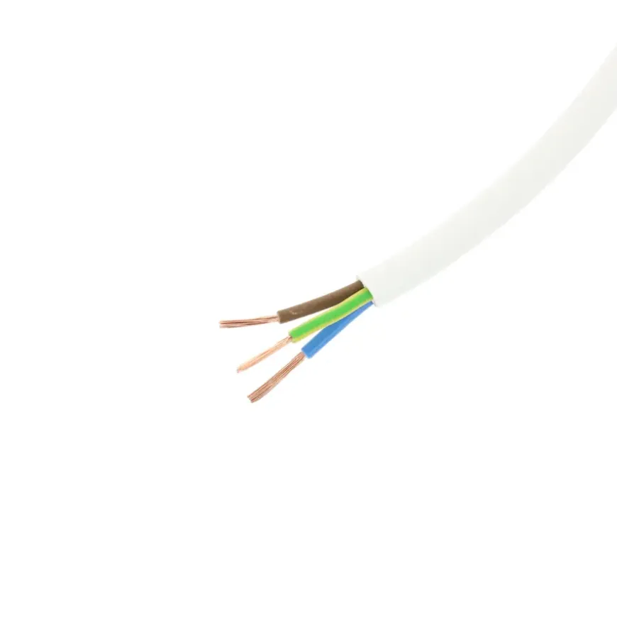 HANDSON Stroomkabel rond wit 3x1,5mm² 5 meter