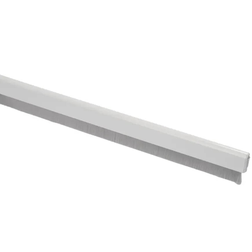 Handson tochtstrip aluminium 93 cm met flexibele borstel wit