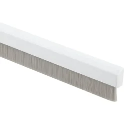 Handson tochtstrip wit aluminium 93 cm met grijze borstel