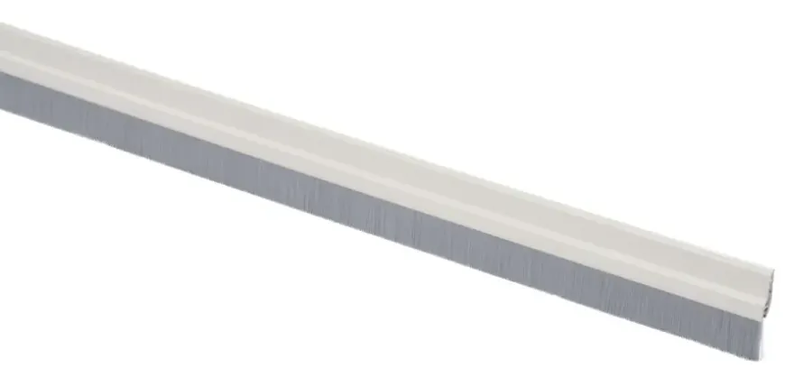 Handson tochtstrip wit aluminium 93 cm met grijze borstel