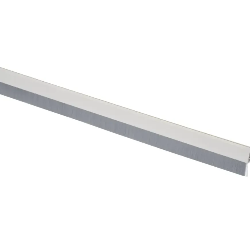 Handson tochtstrip wit aluminium 93 cm met grijze borstel