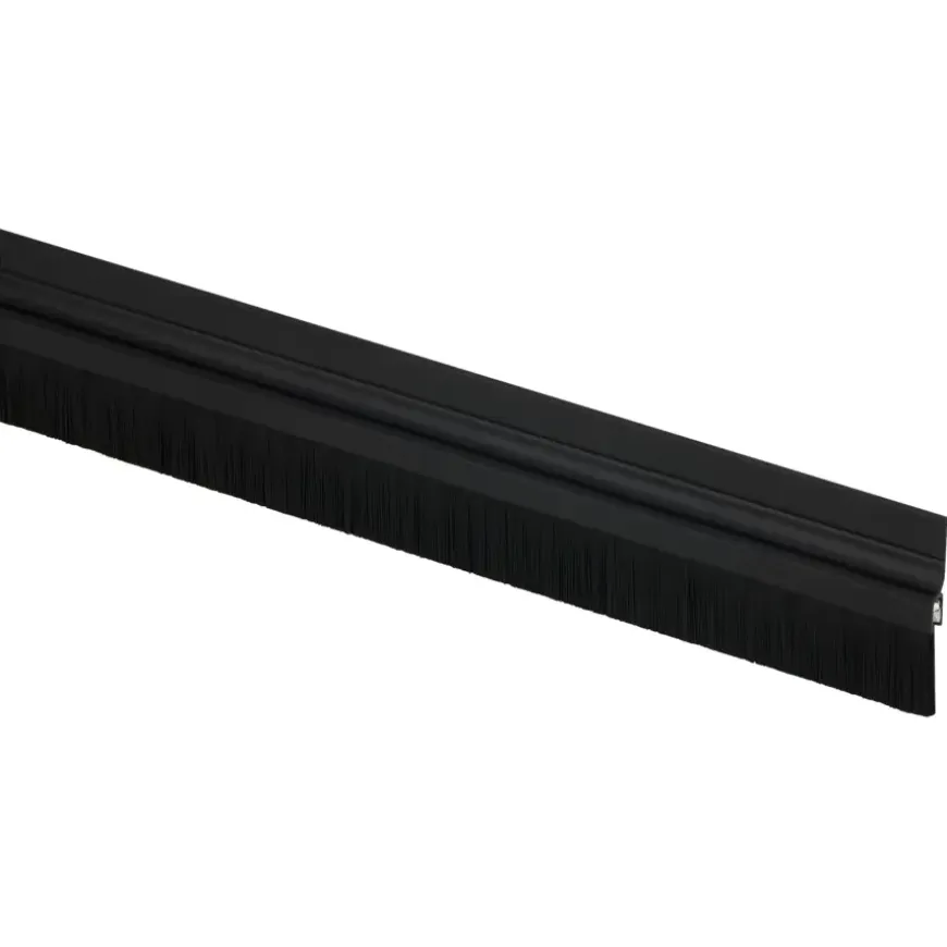 Handson zelfklevende aluminium tochtstrip met borstel 93 cm zwart