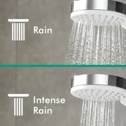 Hansgrohe regendoucheset Crometta S met handdouche en thermostaatkraan 2 standen chroom - hartafstand kraan 15 cm