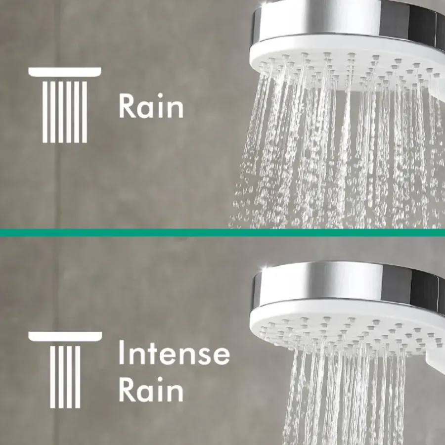 Hansgrohe regendoucheset Crometta S met handdouche en thermostaatkraan 2 standen chroom - hartafstand kraan 15 cm