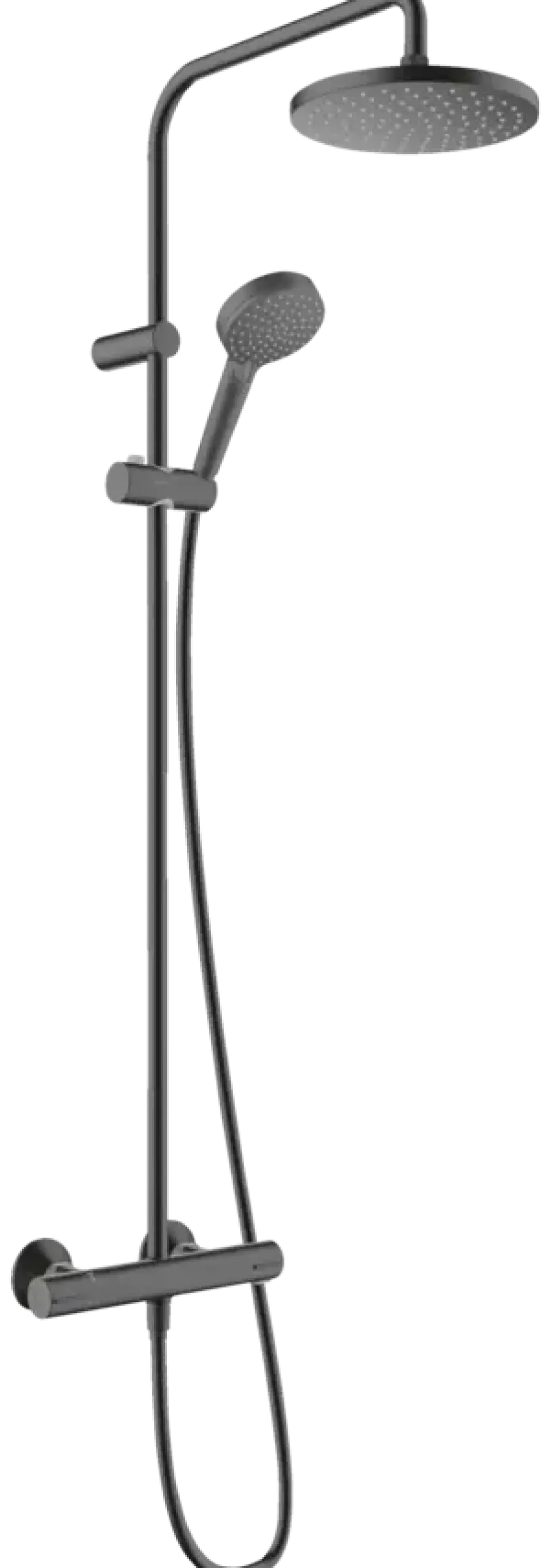 Hansgrohe regendoucheset Vernis Blend 200 met handdouche en thermostaatkraan 2 standen zwart - hartafstand kraan 15 cm