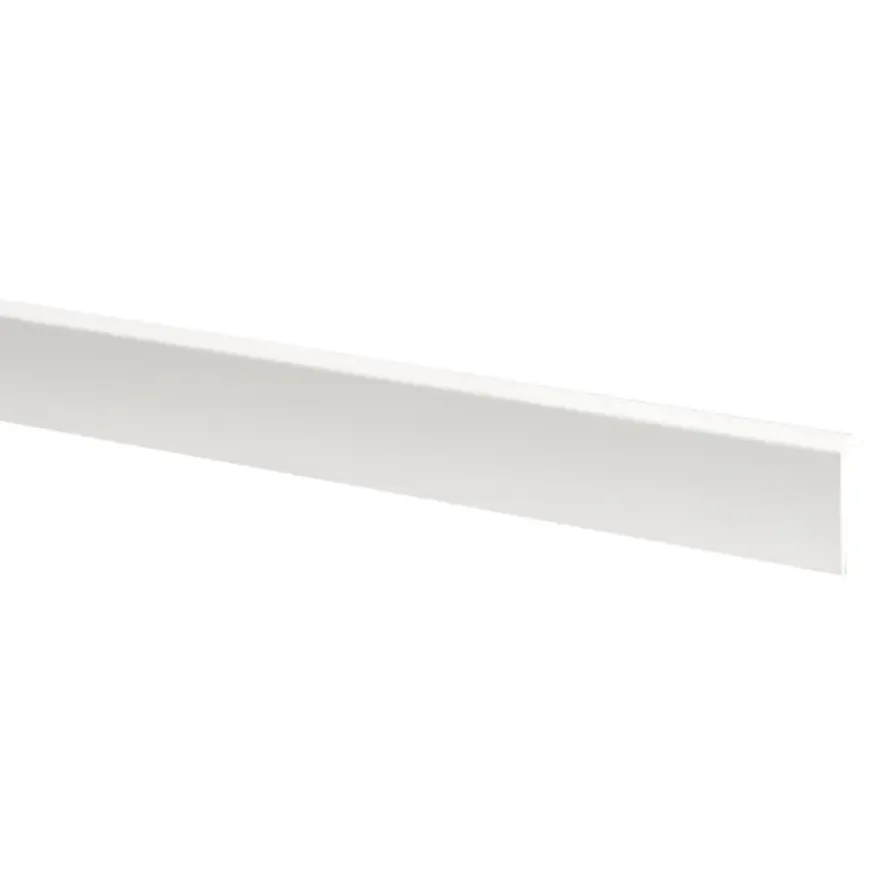 Hockeystickprofiel kunststof wit 8x21 mm lengte 260 cm