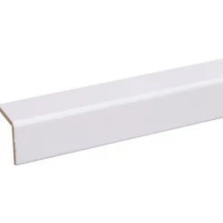 Hoeklat zelfklevend MDF wit folie 33x33 mm 260 cm