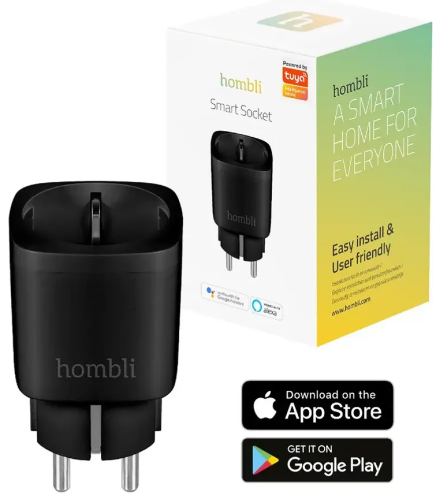 Hombli Slim Stopcontact Zwart
