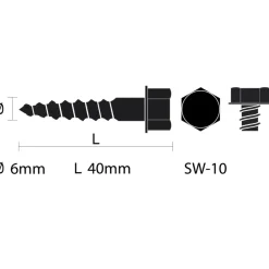 KARWEI Houtdraadbout gegalvaniseerd M6x40 mm 15 stuks