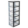 Iris Design Chest ladesysteem - 5 diepe lades - Kunststof - Zwart/Transparant - Met wieltjes