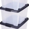 Iris Handybox Opbergbox - 15L - Kunststof - Transparant/Zwart - Set van 3