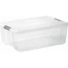 Iris opbergbox Click New Top box 30 liter transparant met grijze clips en deksel