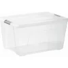 Iris opbergbox Click Topbox 45 liter transparant met grijze clips en deksel