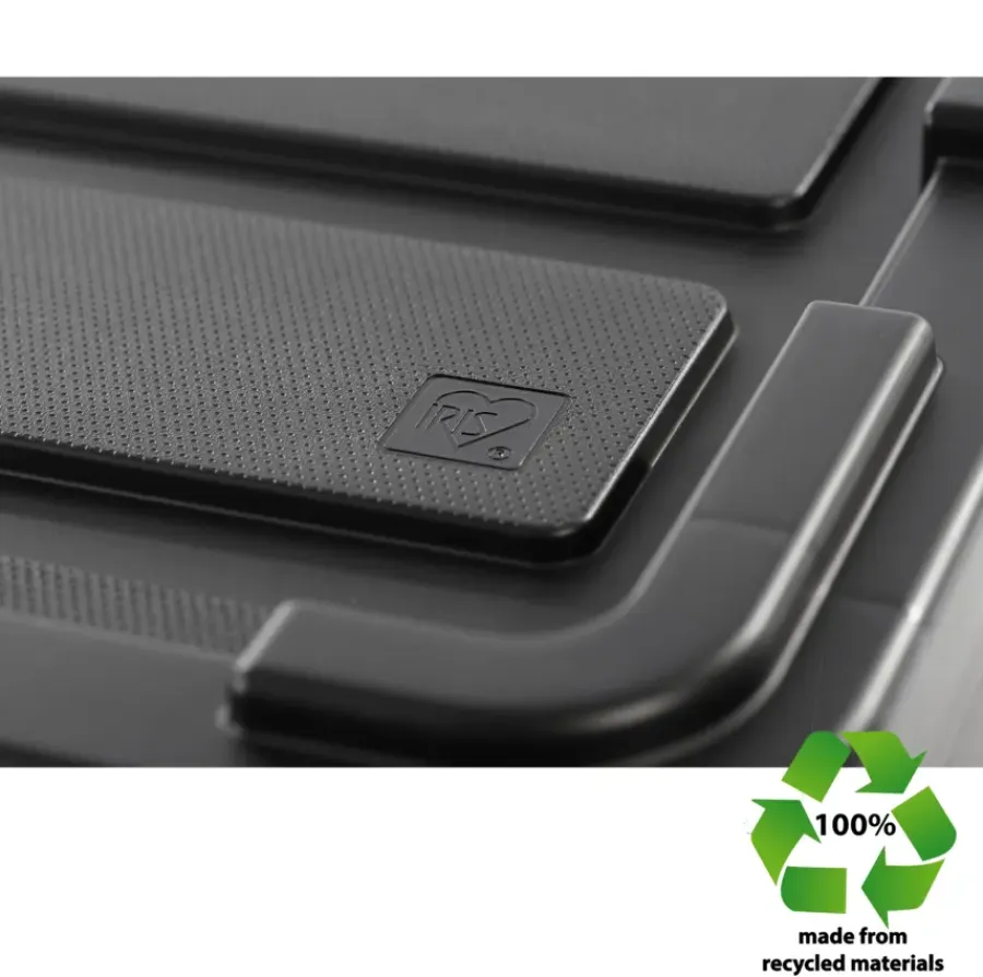 Iris Powerbox Robuust Opbergbox - 68L - 100% Recycled Kunststof - Zwart - Set van 3