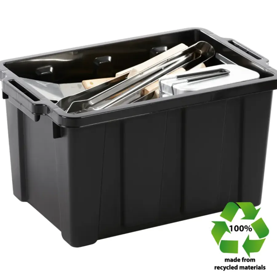 Iris Powerbox Robuust Opbergbox - 21L - Kunststof - Zwart - Set van 3