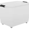 Iris Rollerbox opbergbox transparant kunststof met wieltjes 60 L