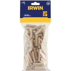 IRWIN houten deuvels Ø8 mm. Inhoud 150 stuks.