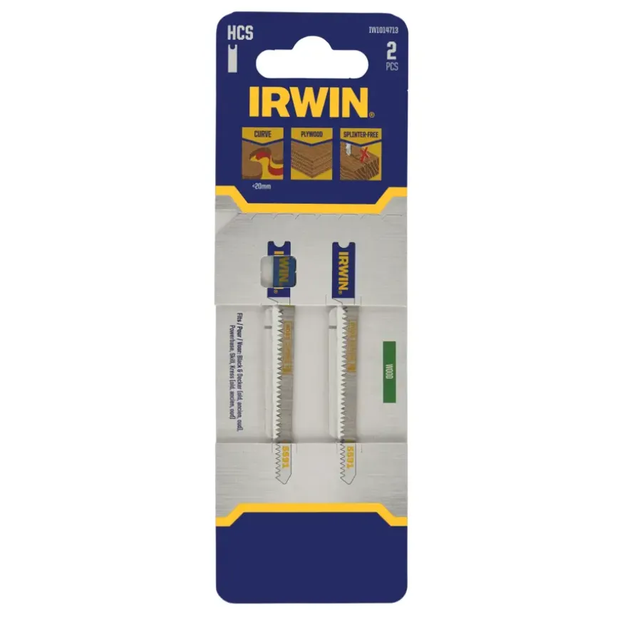 Irwin Pro decoupeerzaagblad grof U-aansluiting voor hout / multiplex - 2 stuks - tot 20 mm