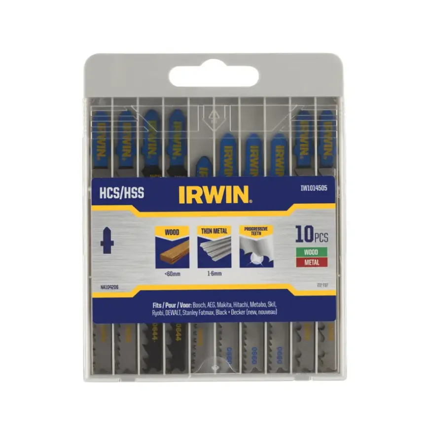 Irwin Pro decoupeerzaagbladenset T-aansluiting voor hout / metaal - 10-delig