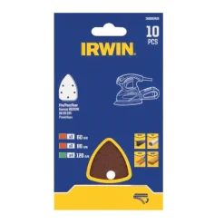 Irwin schuurvel voor de OK handpalmschuurmachine, zelfklevend, mix, 10 stuks