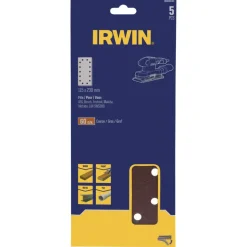 Irwin schuurvel 230 x 115 mm K60 zelfhechtend, met perforatie, 5 stuks.