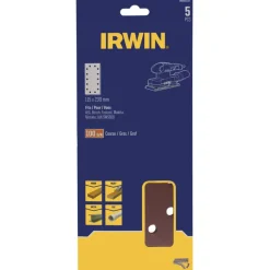 Irwin schuurvel 230 x 115 mm K100 zelfhechtend, met perforatie, 5 stuks.