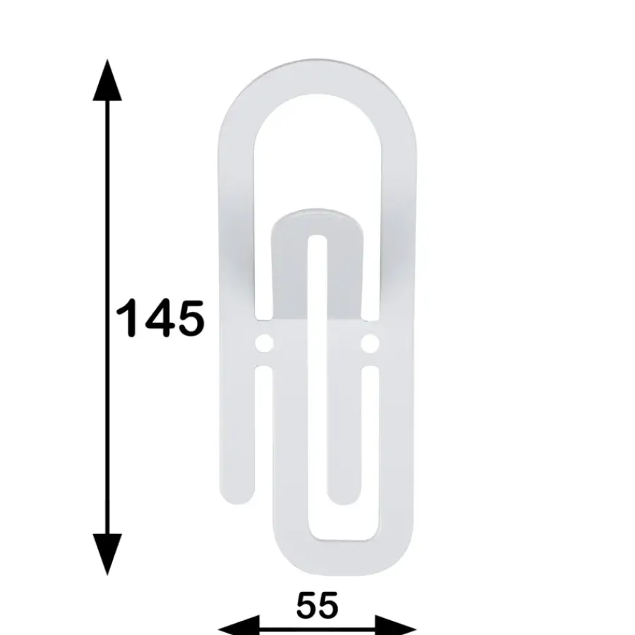 Geen Jashaak enkel Paperclip wit zamak