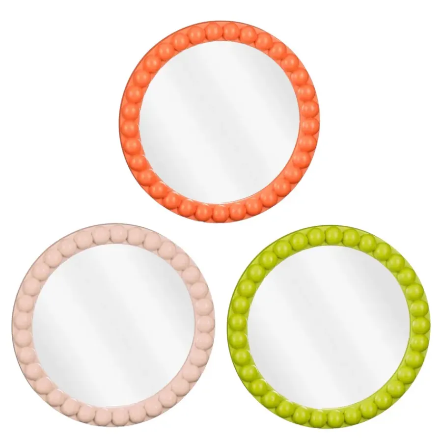 Geen Jax spiegel licht roze oranje groen - h2xd25cm