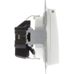 Jung AS500 enkel geaard stopcontact met klep wit