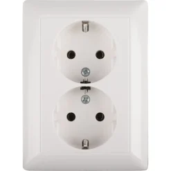 Jung AS500 Inbouw Dubbel Geaard Stopcontact Wit