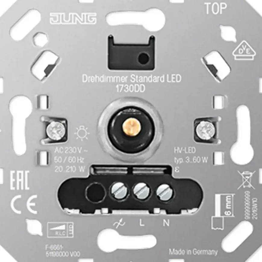 JUNG inbouwdimmer led/spaar 3-60 watt