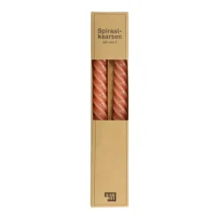 Geen Kaars spiraal lichtroze 25 cm - set van 2