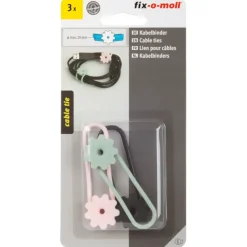 Kabelbinder bloem 3 kleuren 25x77mm - 3 stuks