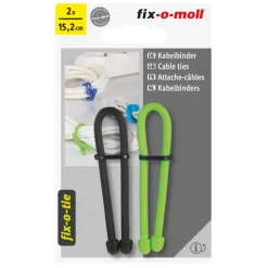 Kabelbinder Fix-o-tie zwart-groen 152mm - 2 stuks