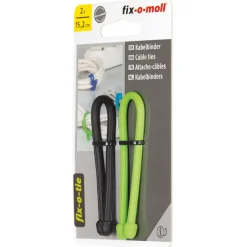 Kabelbinder Fix-o-tie zwart-groen 152mm - 2 stuks