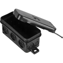 Kabeldoos met Doorsteektules Spatwaterdicht IP54 Zwart