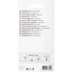 Kabelhouders BUNNY zelfklevend 4 kleuren 5 stuks