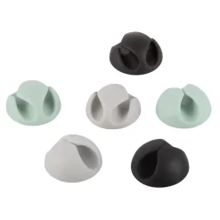 Kabelhouders zelfklevend 3 kleuren 28x15mm - 6 stuks