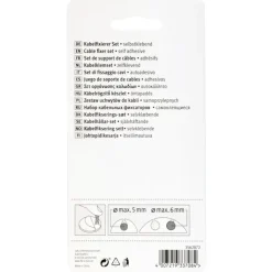 Kabelhouders zelfklevend 4 kleuren - 4 stuks