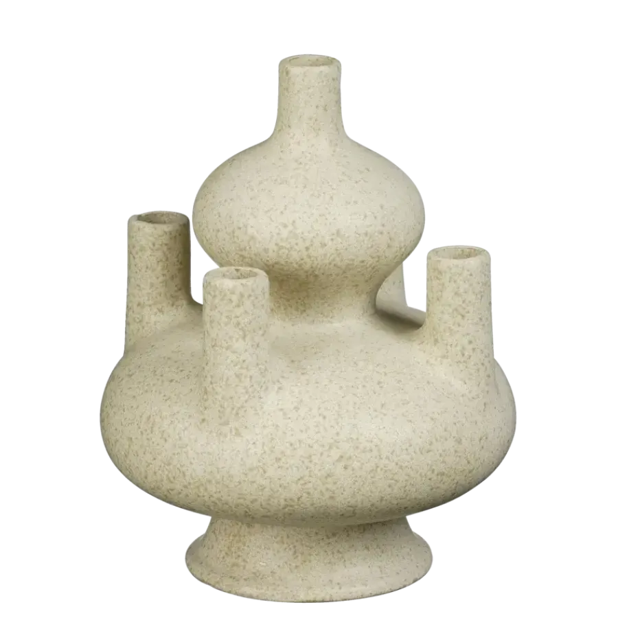 Geen Kandelaar beige - l22,5xb22,5xh29,5cm