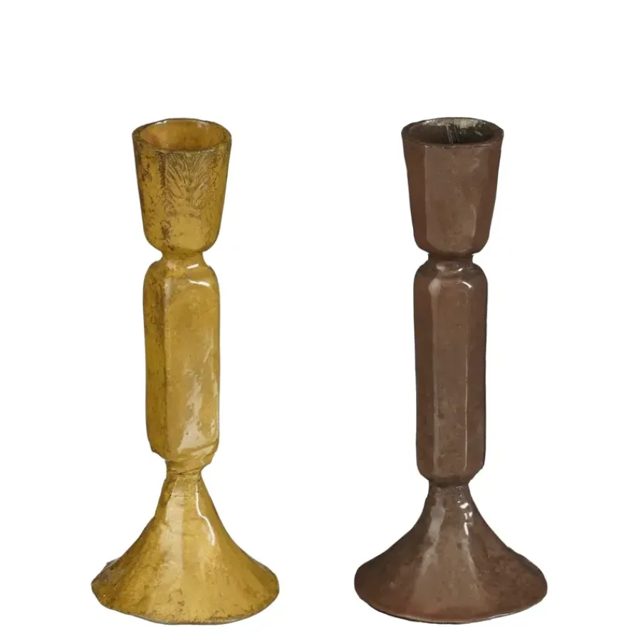 Geen Kandelaar bruin oker h15xd5cm - per stuk