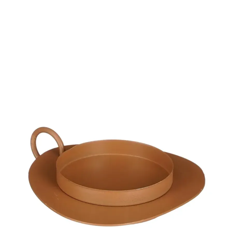 Geen Kandelaar donker bruin - l15xb13,5xh3cm