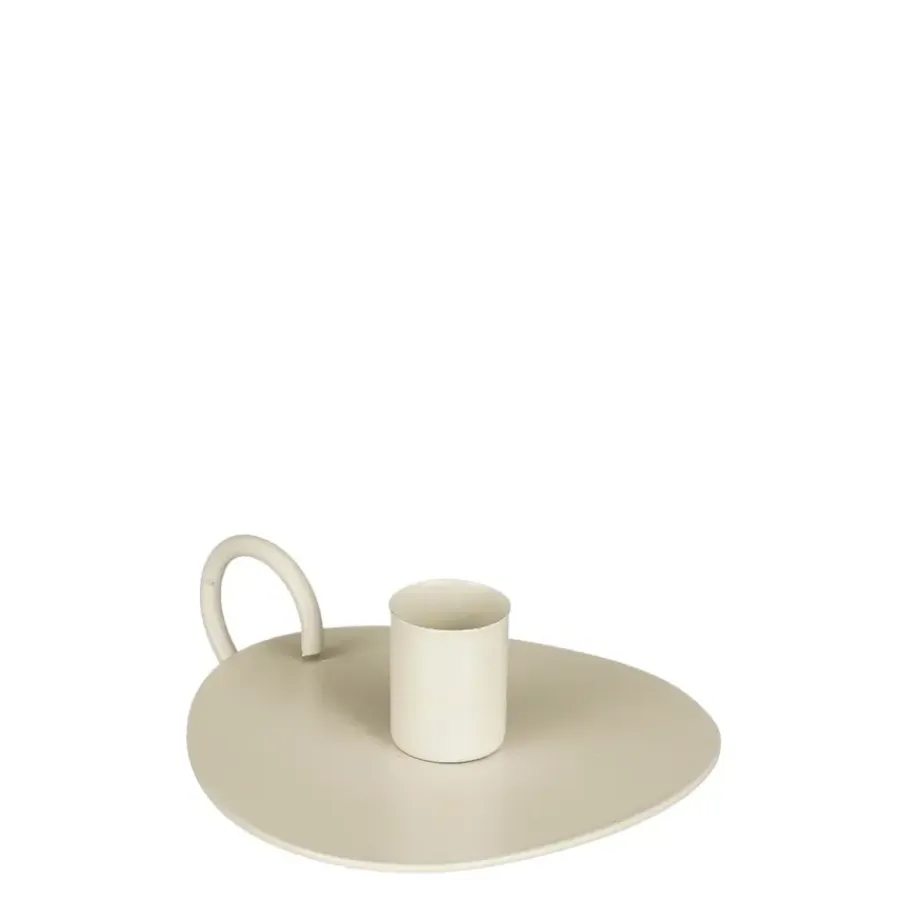 Geen Kandelaar grijs - l11xb12xh4,5cm